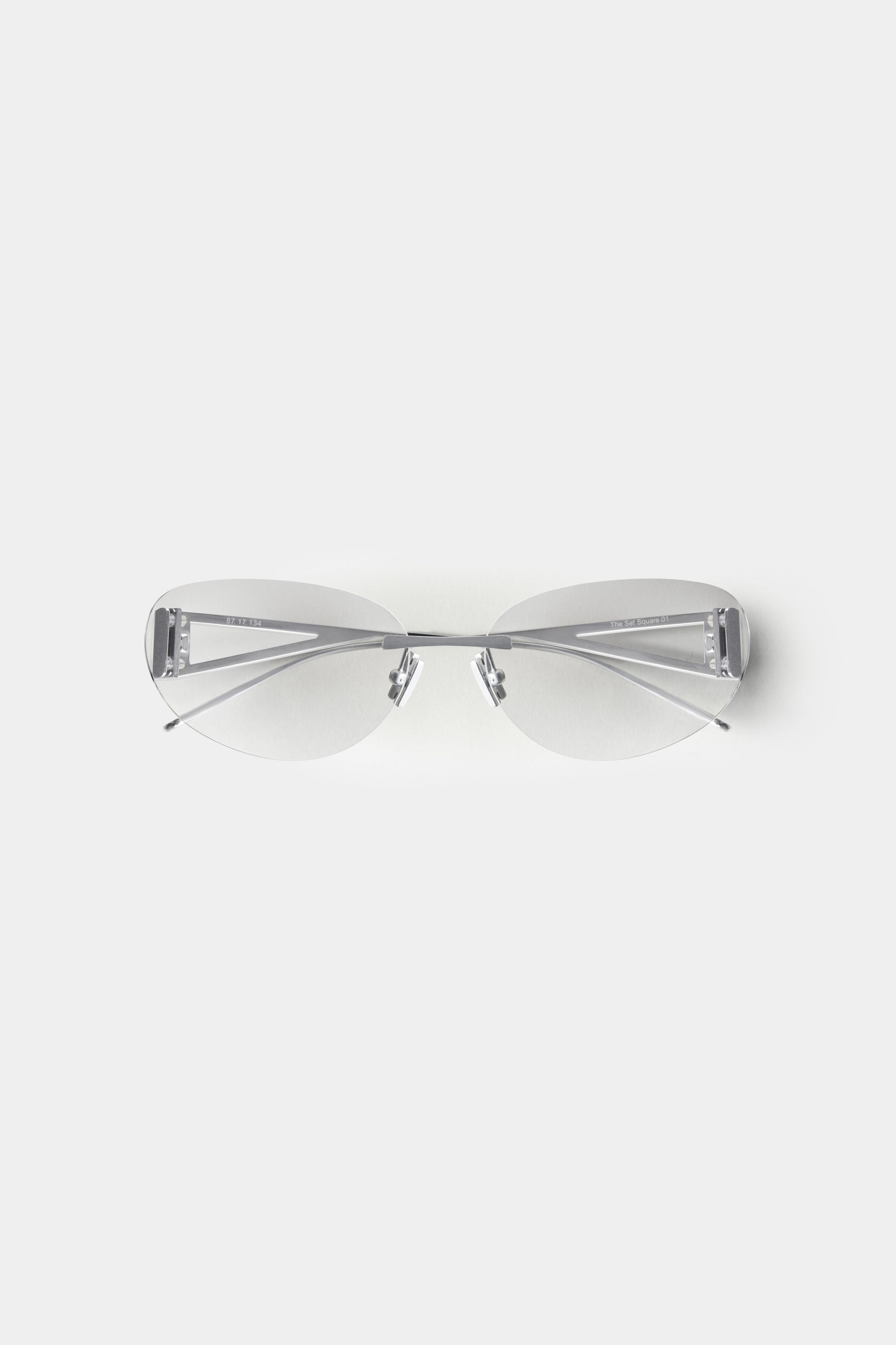 THE SET SQUARE 01 SUNGLASSES - Silver - Grey